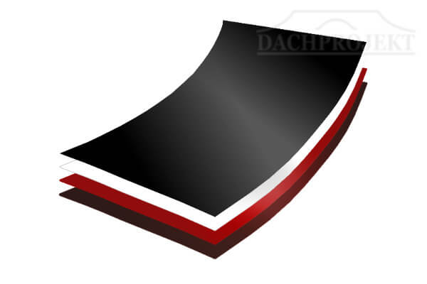 Zdjęcie przedstawia 4 arkusze płaskiej blachy w kolorach czarnym, białym, czerwonym oraz brązowym